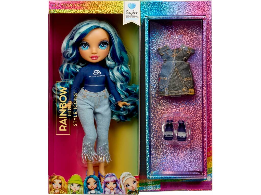 Rainbow High Style Icons Muñeca Skyler Bradshaw con 2 Looks