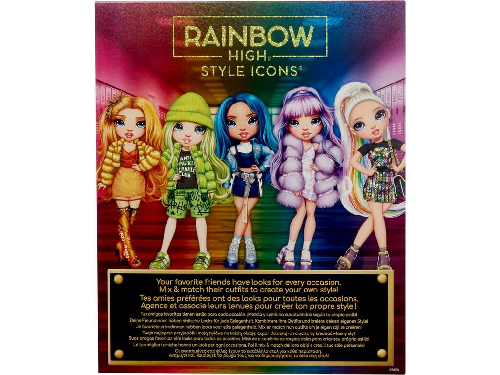 Rainbow High Style Icons Muñeca Poppy Rowan con 2 Looks