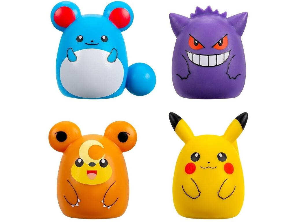 Squishmallows Squish-a-longs Pokémon Pack 4 Mini-Squish e accessori