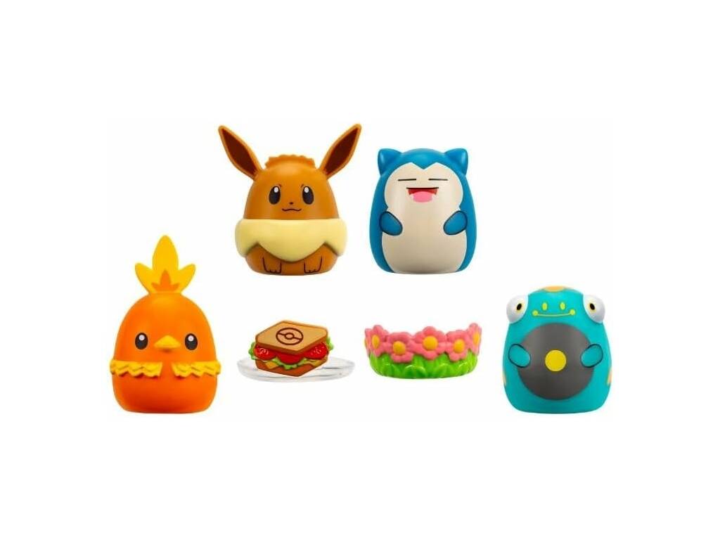 Squishmallows Squish-a-longs Pokémon Pack 4 Mini-Squish e accessori