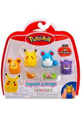 Squishmallows Squish-a-longs Pokémon Pack de 4 mini-Squish et accessoires