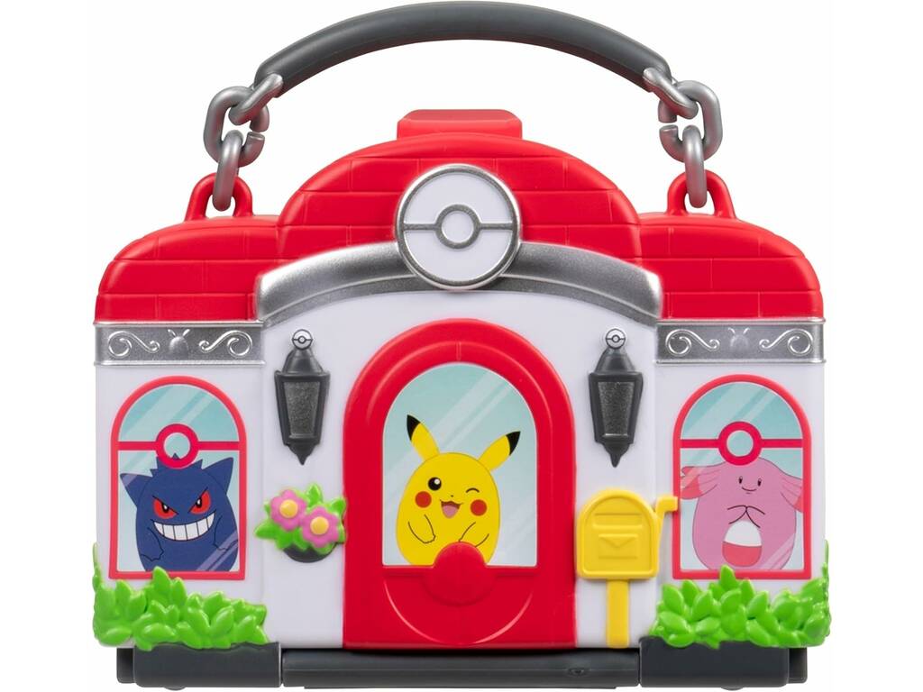 Squishmallows Squish-a-longs Pokémon Playset Centro Pokémon con 4 Mini-Squish y Accesorios