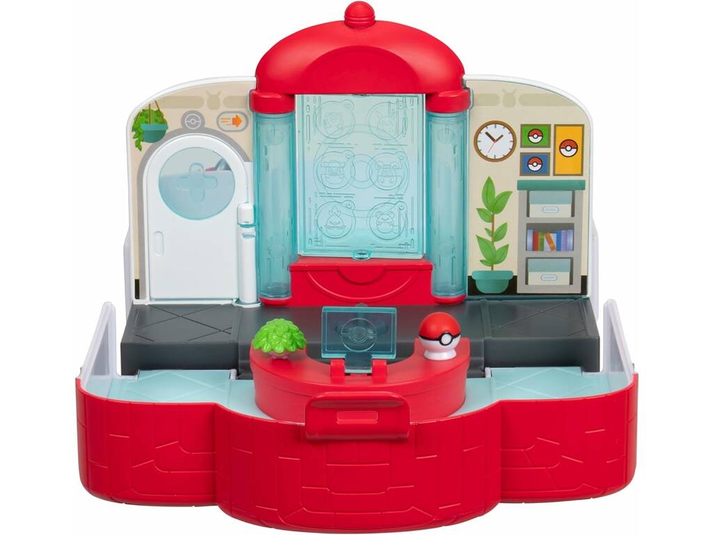 Squishmallows Squish-a-longs Pokémon Playset Centro Pokémon con 4 Mini-Squish y Accesorios