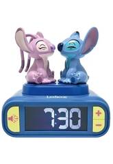 Disney Stitch Reloj Despertador Digital Stitch y Angel 3D con Luz y Sonidos