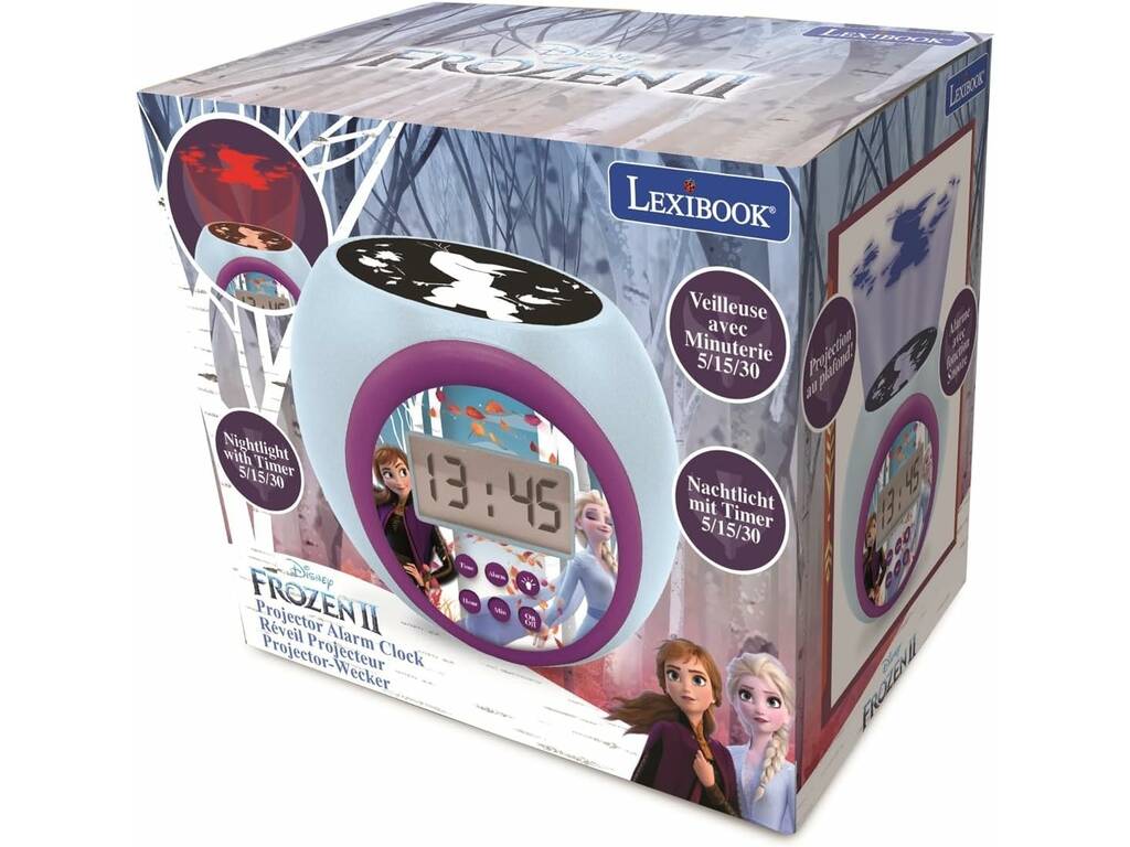 Disney Frozen Reloj Despertador Redondo Proyector con Luz - imagen 2