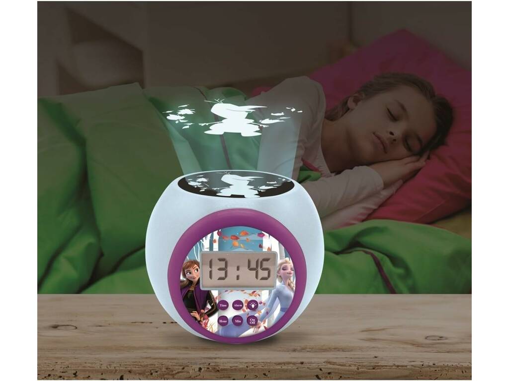 Disney Frozen Reloj Despertador Redondo Proyector con Luz - imagen 4