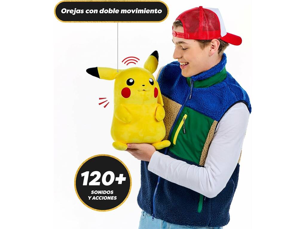 Pokémon Puppetronics Real FX Muñeco Pikachu con Más de 120 Sonidos y Reacciones de 40 cm