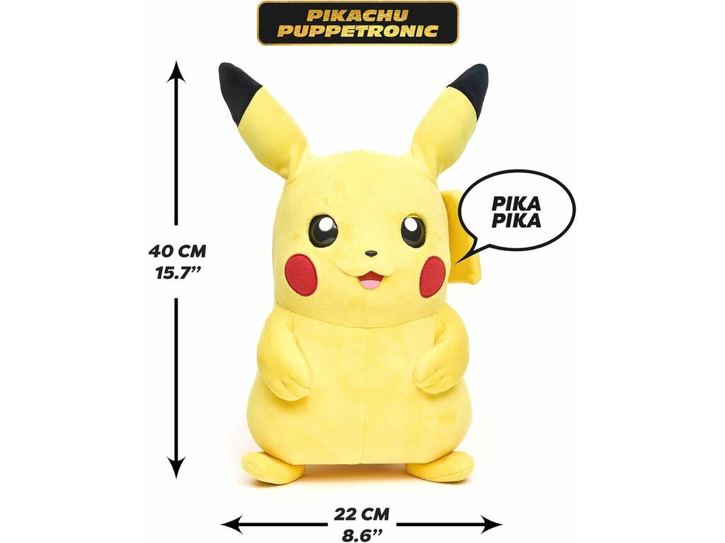 Pokémon Puppetronics Real FX Muñeco Pikachu con Más de 120 Sonidos y Reacciones de 40 cm