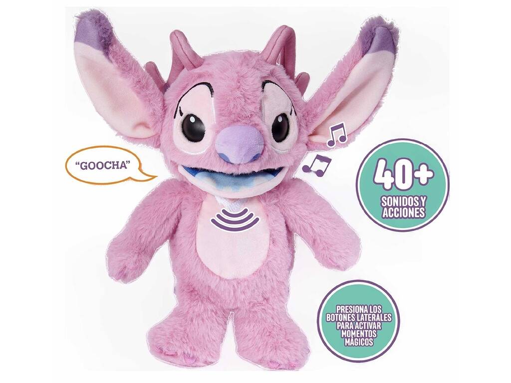 Disney Stitch Peluche Palm Puppetronics Angel da 20 cm con suoni e azioni realistici