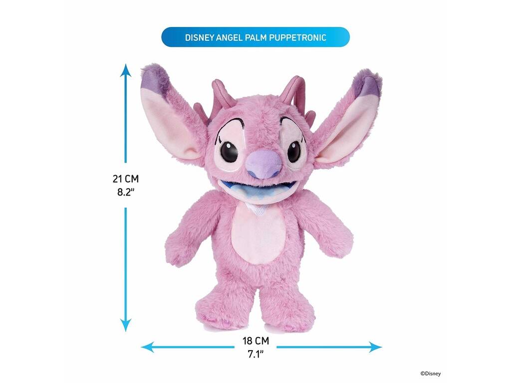 Disney Stitch Peluche Palm Puppetronics Angel da 20 cm con suoni e azioni realistici