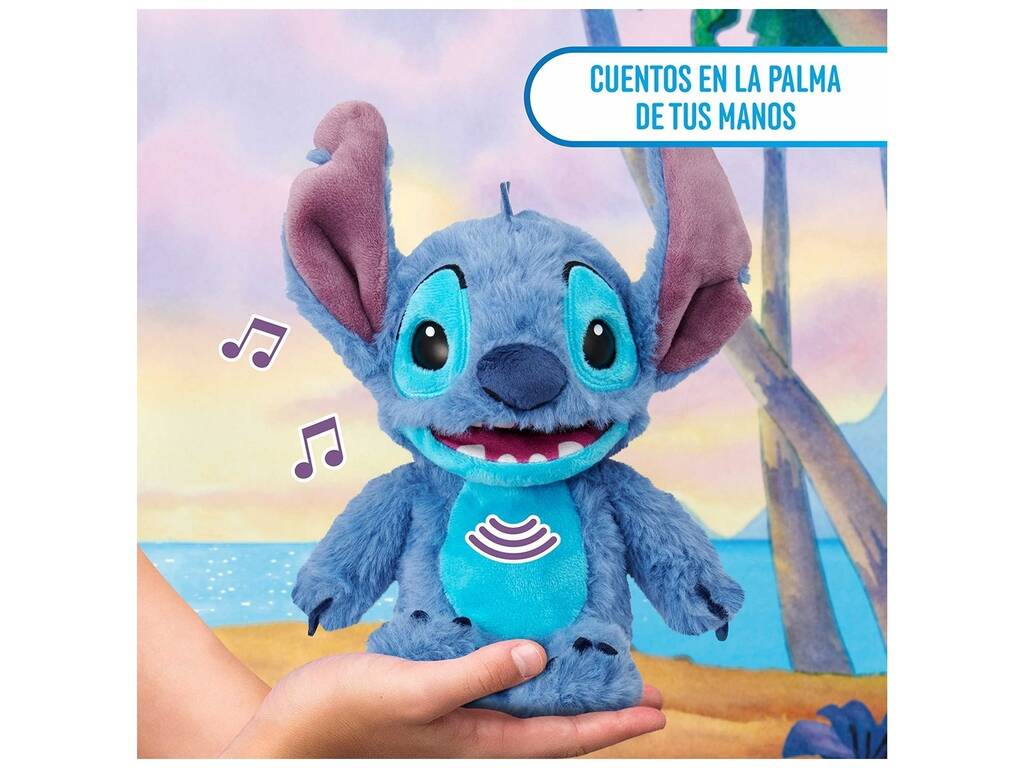 Peluche Disney Stitch Palm Puppetronics Stitch da 20 cm con suoni e azioni realistici