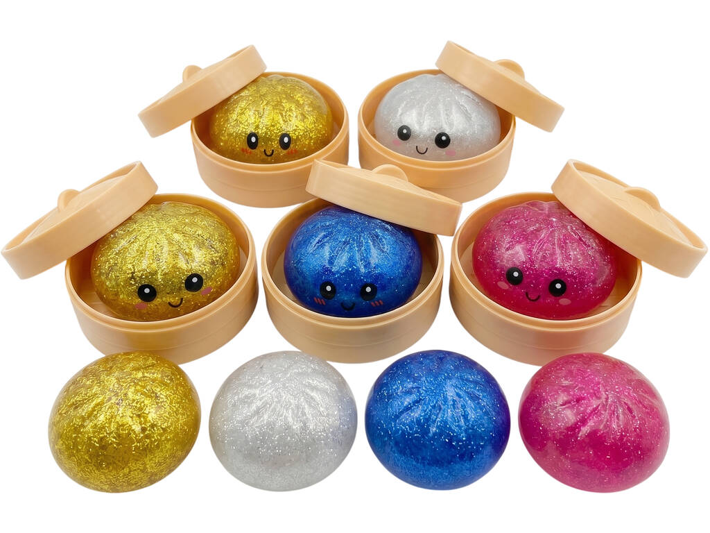 Dumpling Squishy Glitter 1 Dumpling Surpresa de 10 cm
