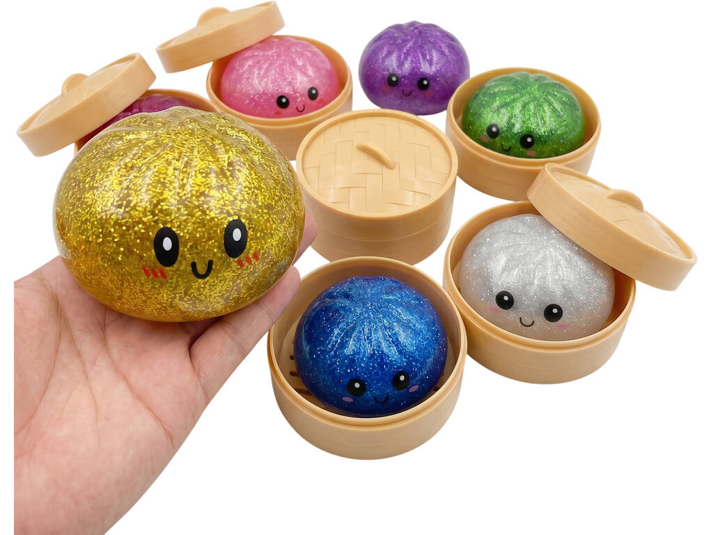 Dumpling Squishy Glitter 1 Dumpling Surpresa de 10 cm
