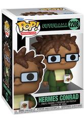 Figurine Funko Pop Animation Futurama Hermes Conrad avec une tasse