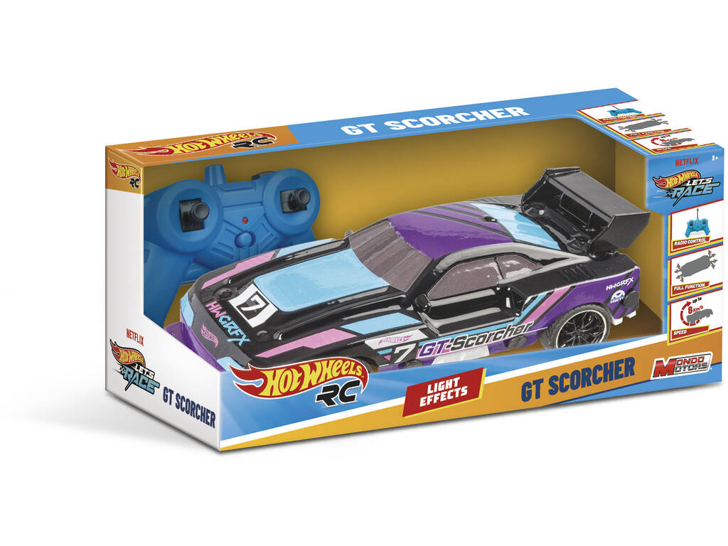Radio Control Hot Wheels Let's Race Veículo GT-Scorcher de 18 cm