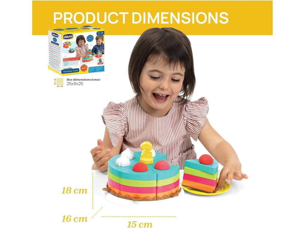 Gâteau arc-en-ciel de 20 cm avec 42 pièces