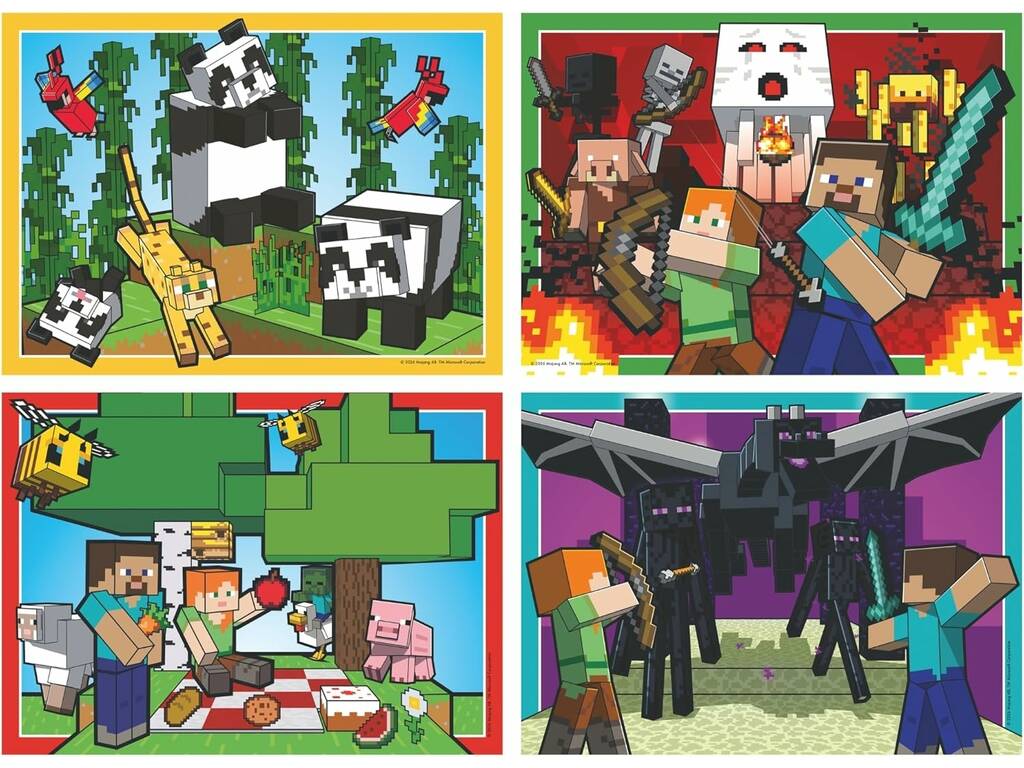 Puzzle 4x100 Bumper Pack Minecraft Reinos y Aventuras
