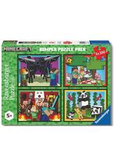 Puzzle 4x100 Bumper Pack Minecraft Royaumes et Aventures