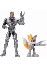 DC X Sonic Multipack Figurines articulées Cyborg 13 cm et Tails 7 c