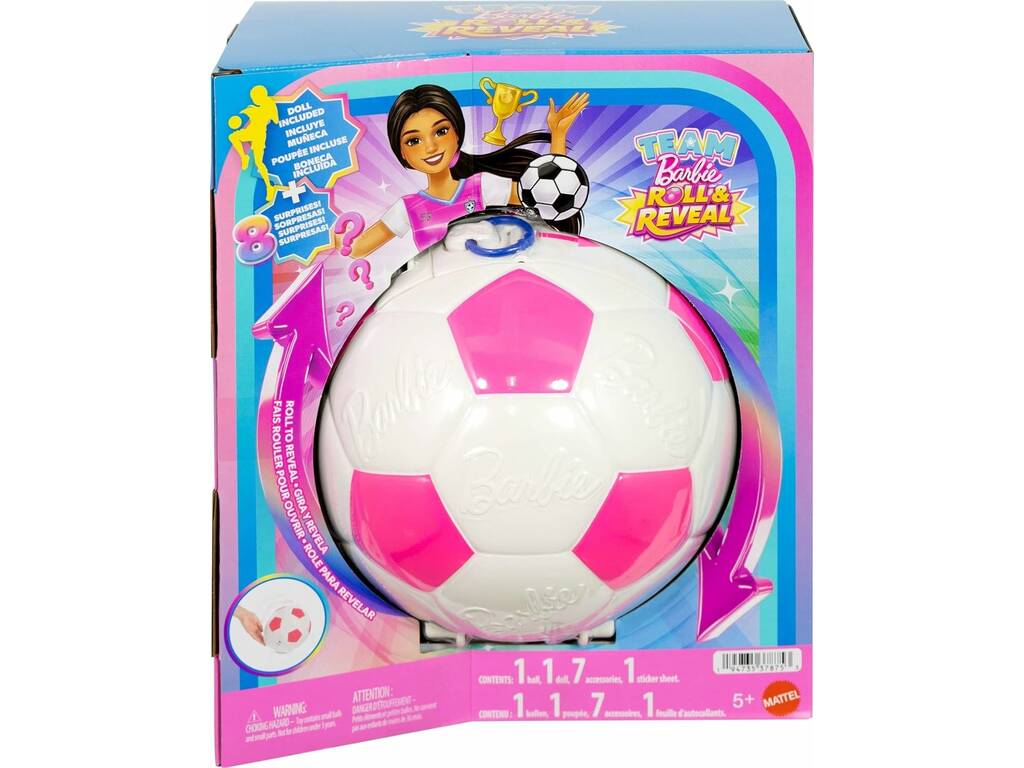 Barbie Team Roll & Reaveal Muñeca Jugadora de Fútbol con Accesorios Sorpresas