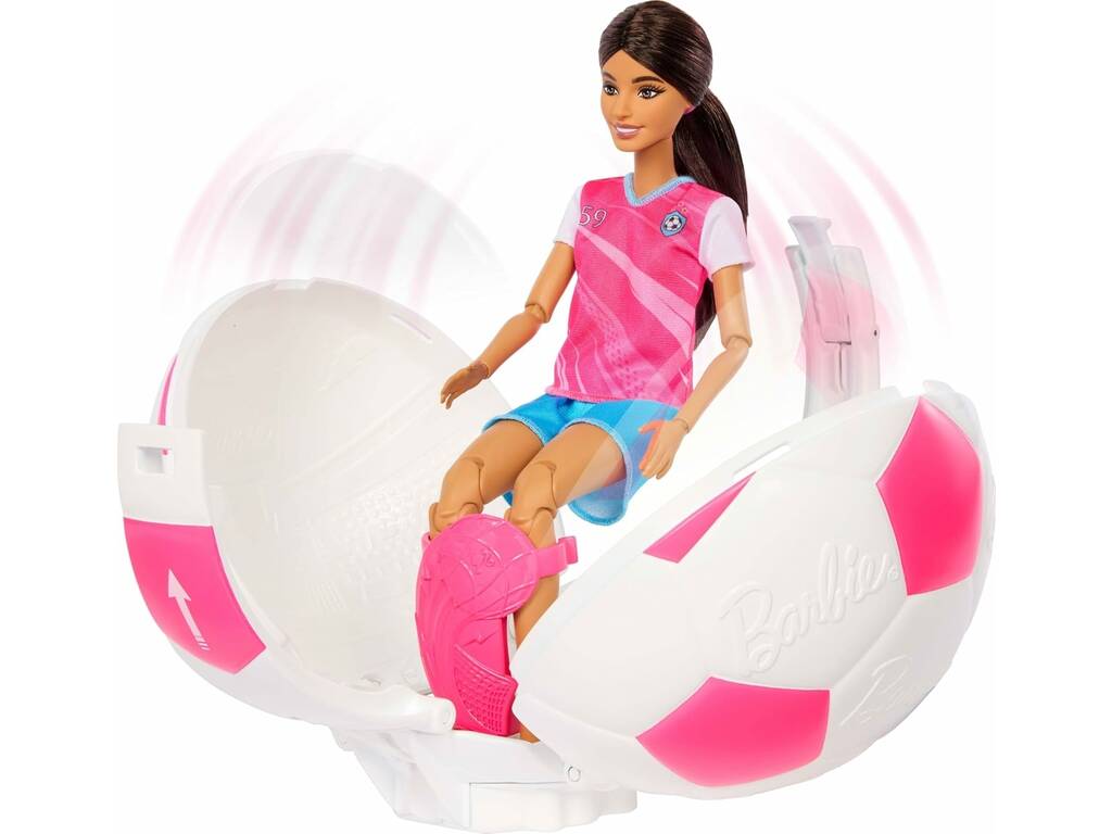 Barbie Team Roll & Reaveal Muñeca Jugadora de Fútbol con Accesorios Sorpresas