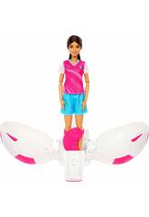 Poupée Barbie Team Roll & Reveal Joueuse de football avec accessoires surprises
