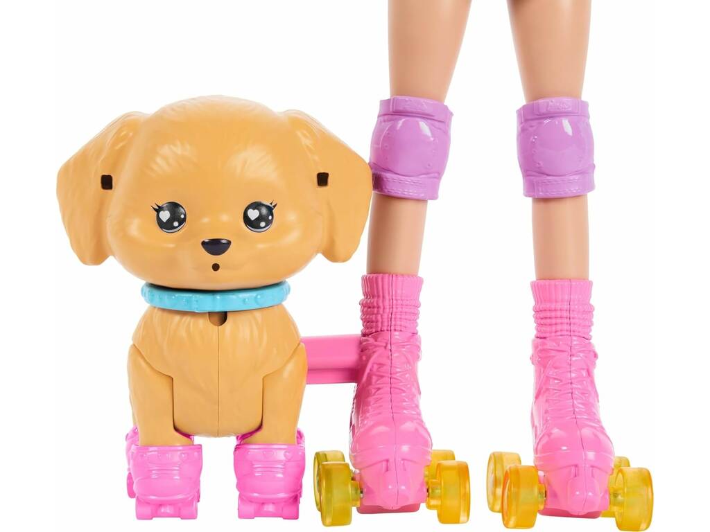 Barbie Pets Muñeca Patina y Corre con Tu Cachorro