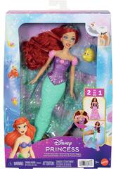 Disney Princess Poupée Ariel, la sirène magique 2 en 1 de 30 cm