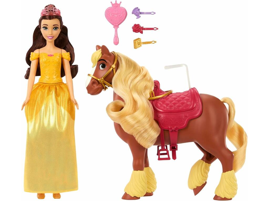 Disney Princess Muñeca Bella de 29 cm con Caballo Philippe de 25 cm - imagen 3