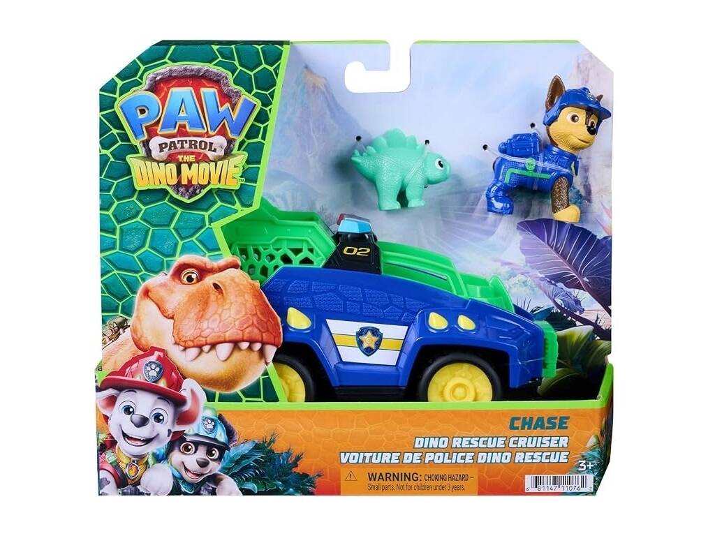 Paw Patrol The Dino Movie Chase con veicolo e dinosauro