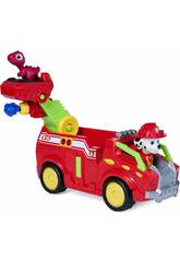 Paw Patrol The Dino Movie Marshall con Vehículo y Dinosaurio
