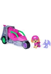 Paw Patrol The Dino Movie Skye com Veículo e Dinossauro