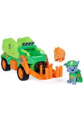 Paw Patrol The Dino Movie Rocky com Veículo e Dinossauro