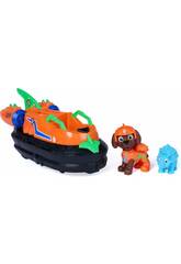 Paw Patrol The Dino Movie Zuma con veicolo e dinosauro