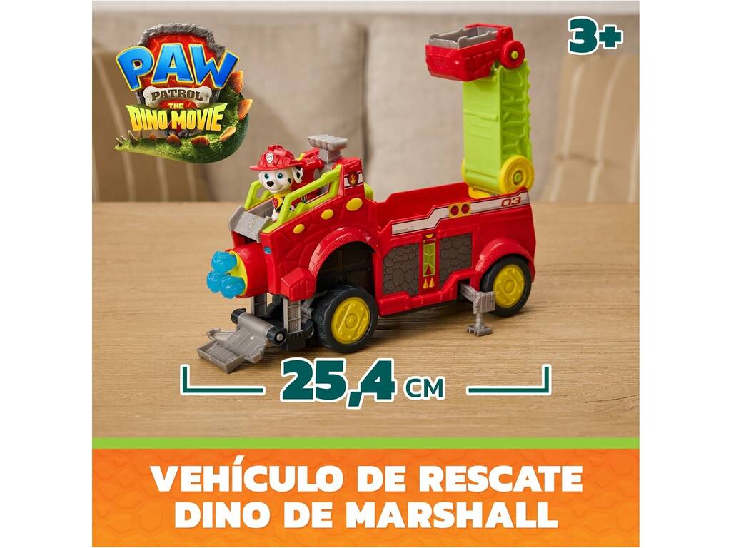 Paw Patrol The Dino Movie Figura Marshall con Vehículo Dino Rescue Responder