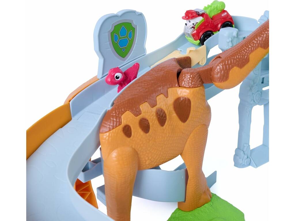 Paw Patrol The Dino Playset Lift & Race Dino con Marshall
