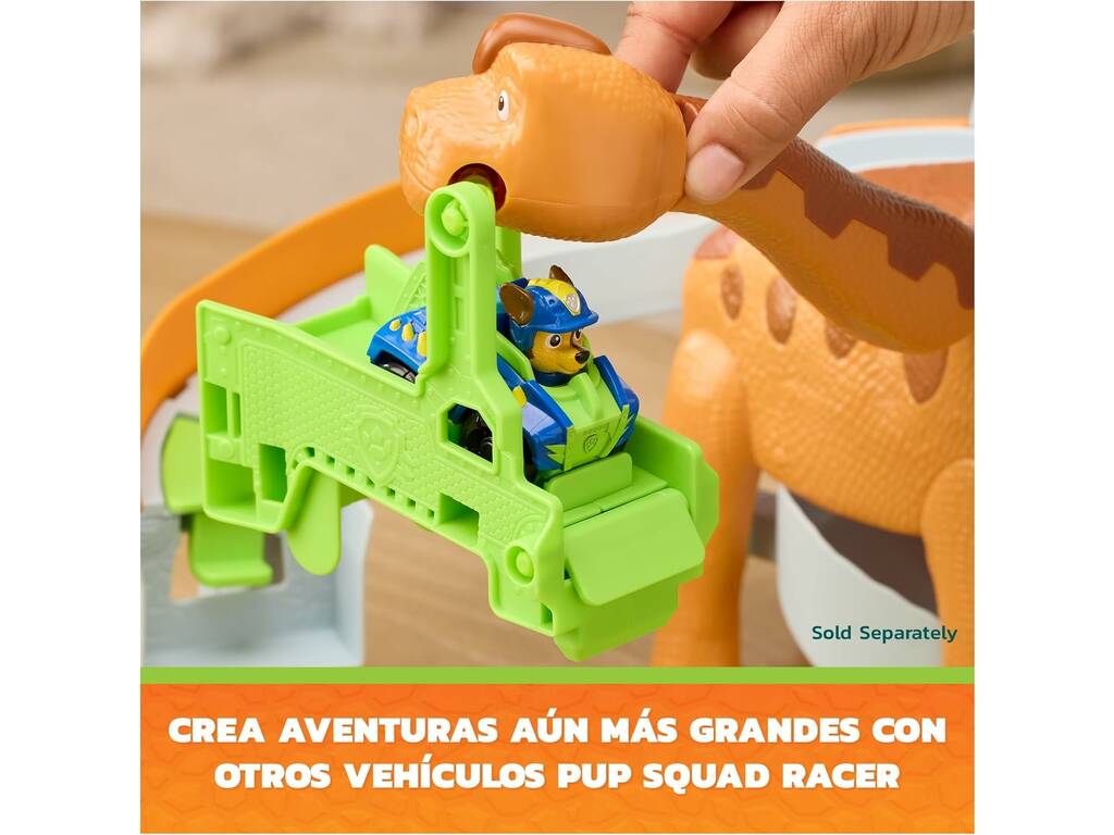 Paw Patrol The Dino Playset Lift & Race Dino con Marshall