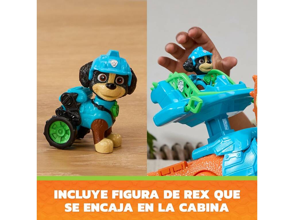 Paw Patrol The Dino Movie Pack Rex y Explorador Timmy de 46 cm con Luz y Sonido
