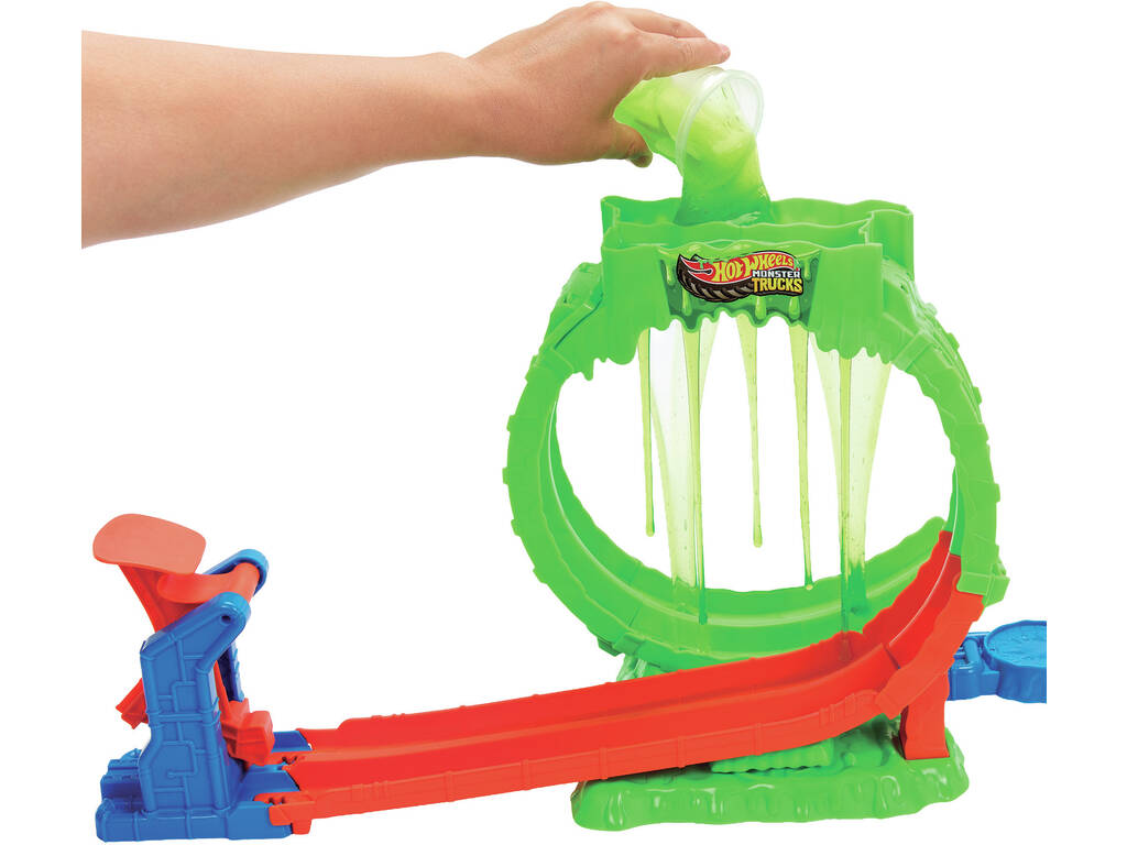 Hot Wheels Monster Trucks Mutant Chaos Sfida caotica sui loop con Wreckin Wolf e slime