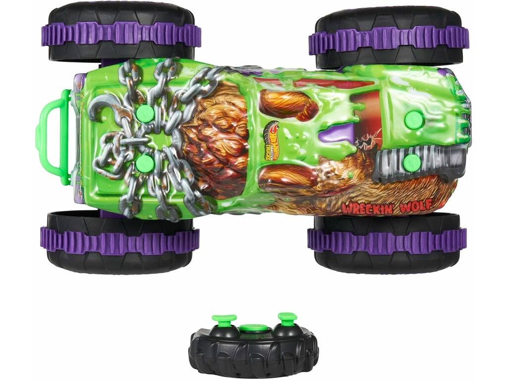 Hot Wheels Monster Trucks Mutant Chaos Vehículo Radio Control Wreckin’ Wolf