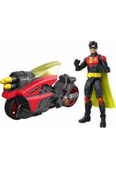 DC Super-Villains Moto Robin Cycle de 20 cm avec figurine Robin de 15 cm