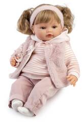 Muñeca Bebé Beni Lloro Jersey de 42 cm con Chupete y Sonido
