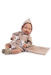 Muñeca Bebé Recién Nacida Pipa de 42 cm con Chupete y Bolsa
