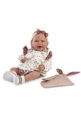 Muñeca Bebé Recién Nacida Carla Paseo de 42 cm con Peso Real y Accesorios