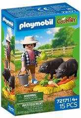 Playmobil Country Fermier avec petit cochon bedonnant