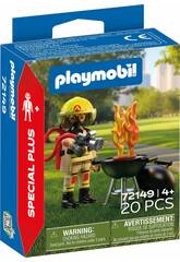 Playmobil Special Plus Figura Bombero con Foco de Incendio