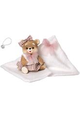 Poupée ourson beige de 25 cm avec couverture et tétine