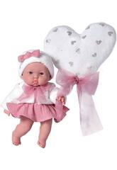 Boneca Bebé Gordito de 30 cm com Almofada Coração e Chupeta