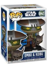 Funko Pop Star Wars The Mandalorian And Grogu Figura di Embo con testa oscillante e Keibu