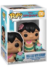 Figurine Funko Pop Disney Lilo & Stitch Lilo en tenue de hula avec Scrump